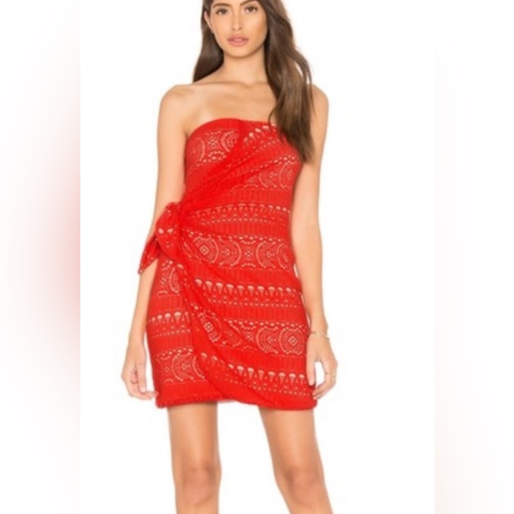 Free People lined crochet strapless dress NWT, size L